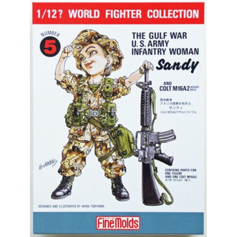 Fine Molds 1/12 Gulf War US Infantry Woman Soldier Sandy Plastic Model