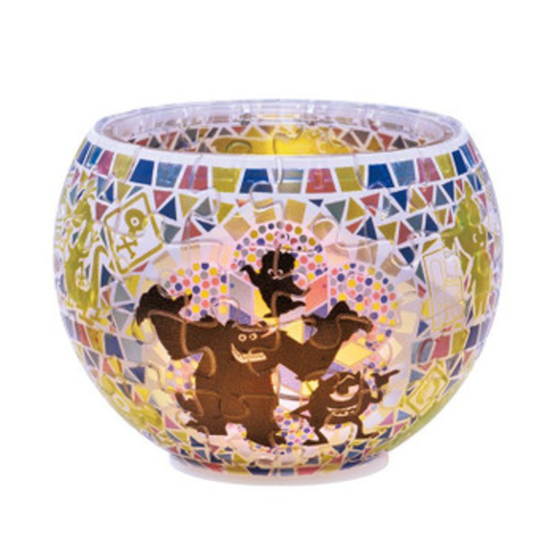 Yanoman 2201-56 3D LED Lamp Shade Puzzle Disney Glass Mosaic Monsters Inc. (80 Pieces)