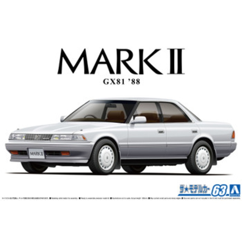 Aoshima The Model Car 1/24 Toyota GX81 Mark II 2.0 Grande Twincam 24 ’88 Plastic Model