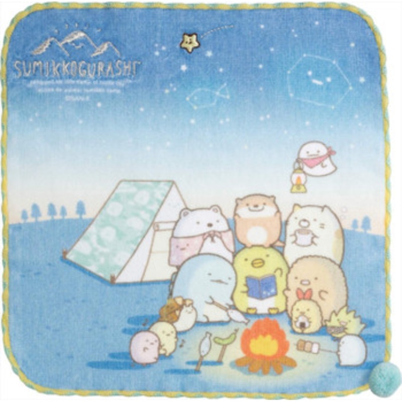 San-x Sumikko Gurashi Mini Towel Sumikko Camp With Kawauso