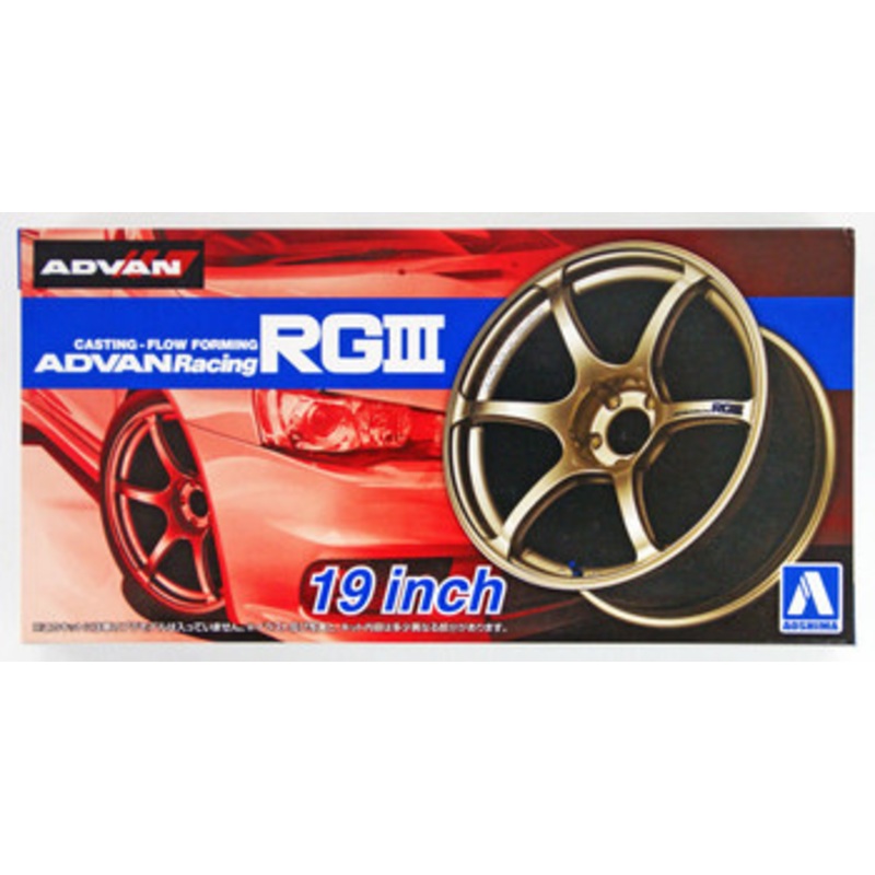 Aoshima Tuned Parts 1/24 Advan Racing RG3 19inch Tire & Wheel Set