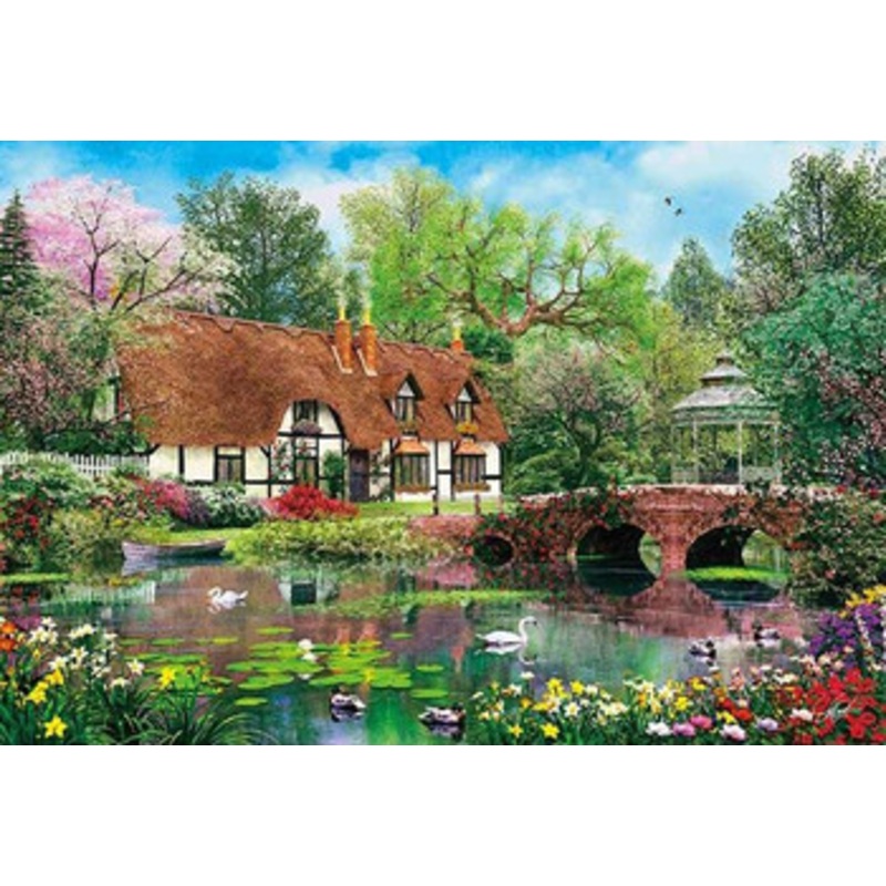 Appleone 300-365 Jigsaw Puzzle April Cottage by Dominic Davison (300 Pieces)