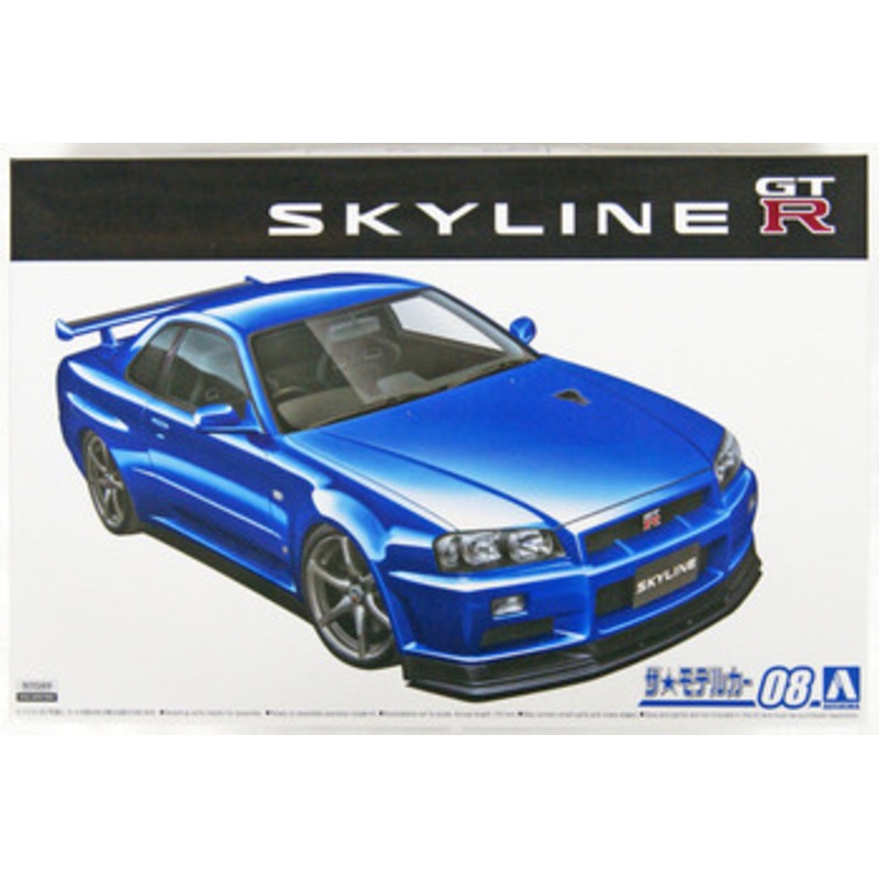 Aoshima The Model Car 1/24 Nissan BNR34 Skyline GT-R V-SPEC II ’02 Plastic Model
