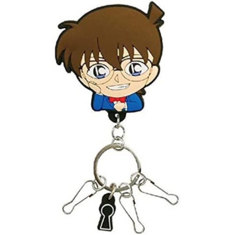 SK JAPAN Detective Conan Rubber Clip Keychain Edogawa Conan