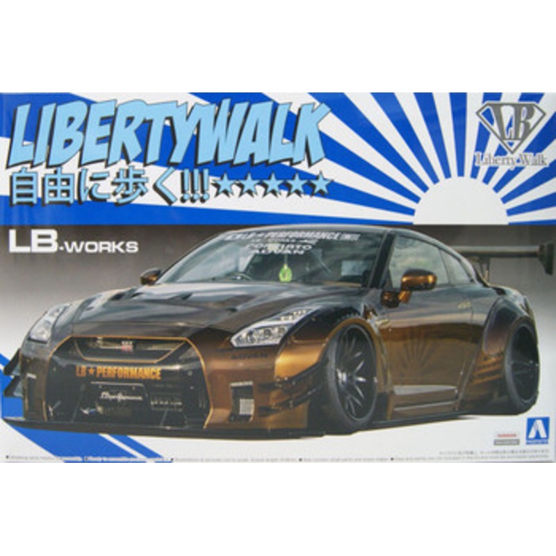 Aoshima Liberty Walk 1/24 Nissan R35 GT-R Type 2 Ver. 1 Plastic Model