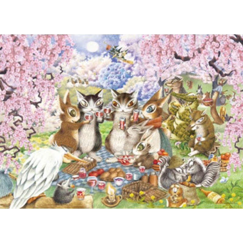 Yanoman 05-1061 Jigsaw Puzzle Wachifield Cherry Blossom Night (500 Pieces)