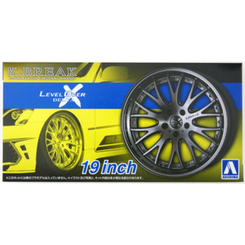 Aoshima The Tuned Car 1/24 K-BREAK Level Over Delta X 19-inch Tire & Wheel Set