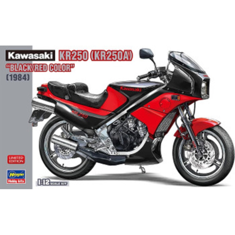 Hasegawa 1/12 Kawasaki KR250 (KR250A) Black/Red Plastic Model