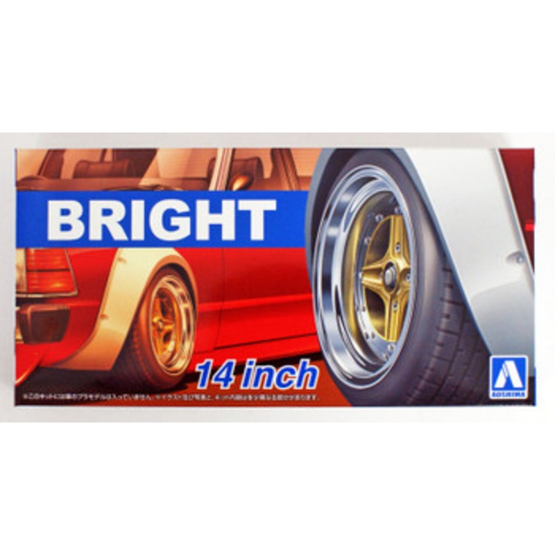 Aoshima Tuned Parts 1/24 Bright 14inch Tire & Wheel Set