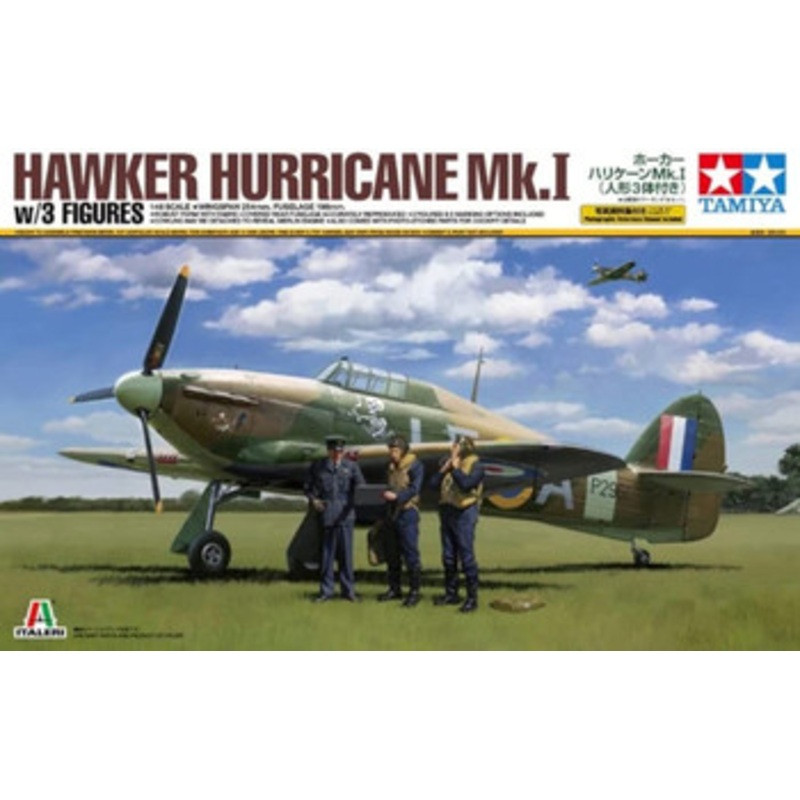 Tamiya 1/48 Hawker Hurricane Mk.I w/3 Figures Plastic Model