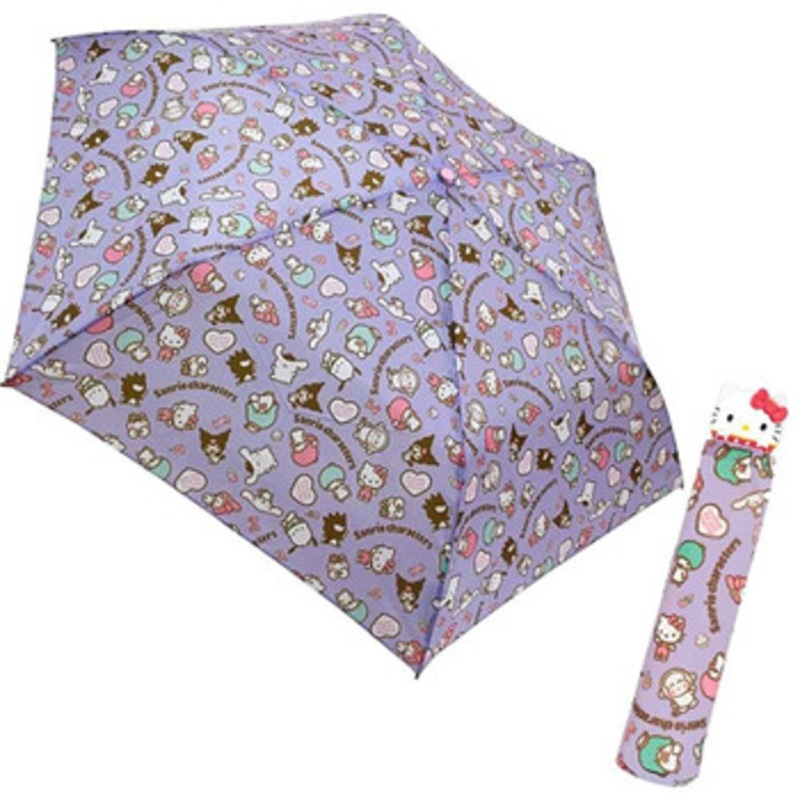 J’s Planning Sanrio Character Die-cut Folding Umbrella ‘Hello Kitty’ (Purple)