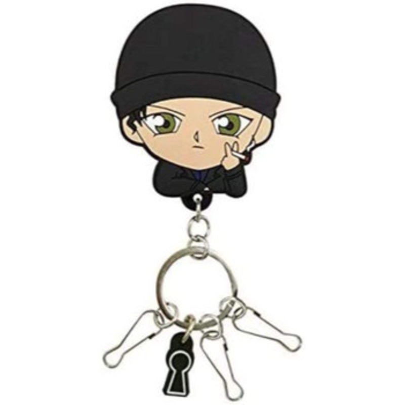 SK JAPAN Detective Conan Rubber Reel Keychain Akai Shuichi