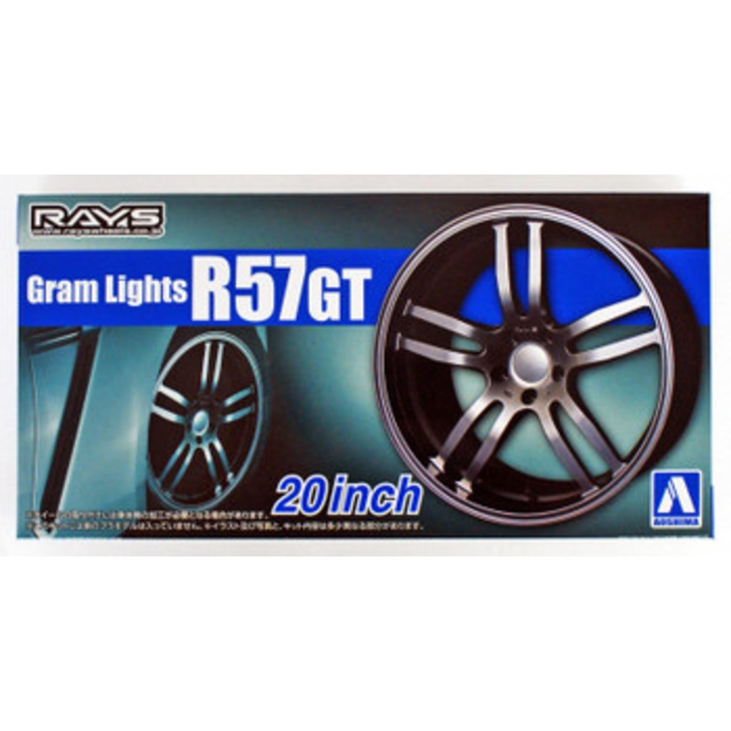 Aoshima Tuned Parts 1/24 Gram Lights R57GT 20inch Tire & Wheel Set