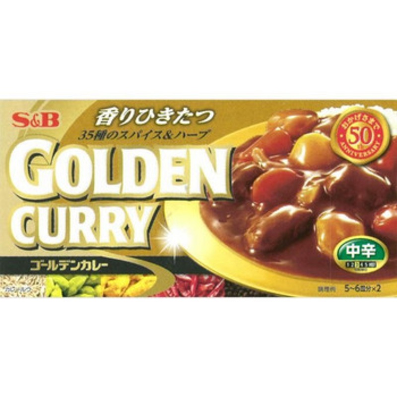 S & B Foods Golden Curry Medium Spicy 198G