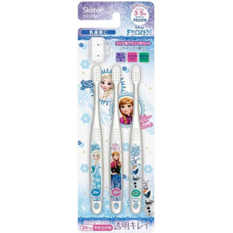 Skater Clear Soft Toothbrush Set (3 pcs) For Kindergarten Kids Frozen