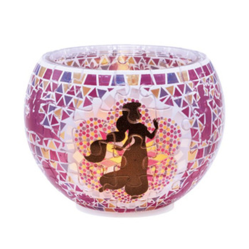 Yanoman 2201-55 3D LED Lamp Shade Puzzle Disney Glass Mosaic Aladdin Jasmine (80 Pieces)