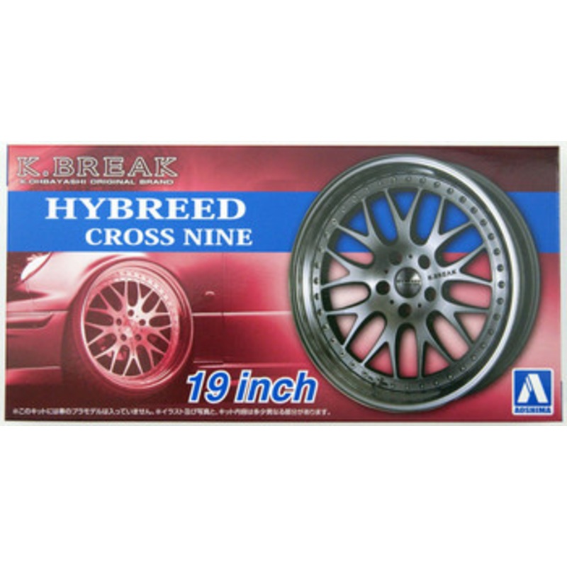 Aoshima The Tuned Car 1/24 K-BREAK Hybreed Cross 9 19-inch Tire & Wheel Set