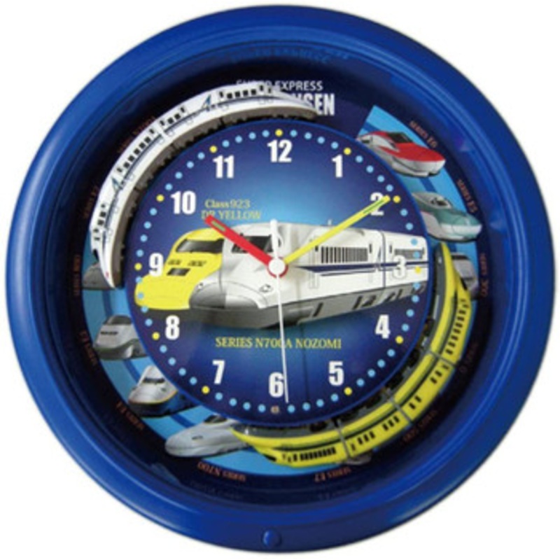 Shinkansen Wall Clock Double Train Series N700A ‘Nozomi’ & Type 923 ‘Doctor Yellow’ (Blue)