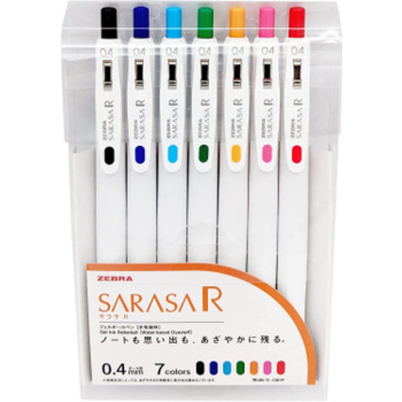 Zebra Sarasa R Ballpoint Pen 0.4mm 7 Color Set
