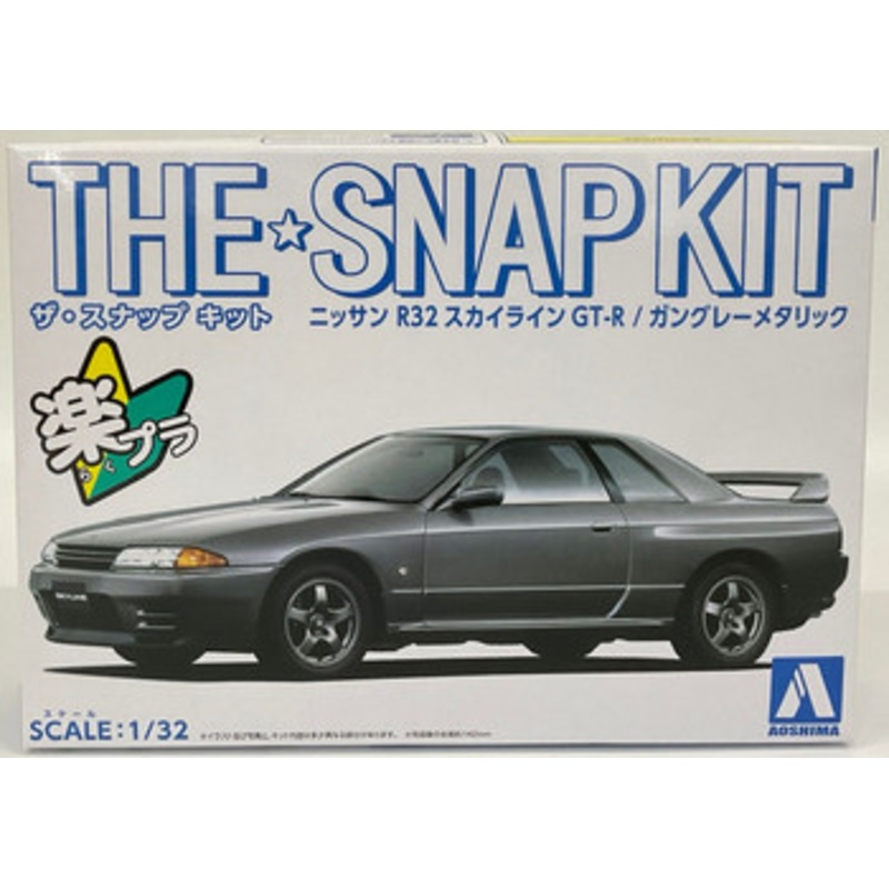 Aoshima The Snap Kit No.14-A 1/32 Nissan R32 Skyline GT-R(Gun-Gray Metallic) Plastic model