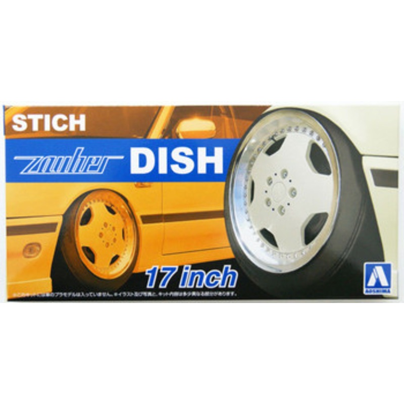 Aoshima The Tuned Car 1/24 Stich Zauber Dish 17-inch Tire & Wheel Set
