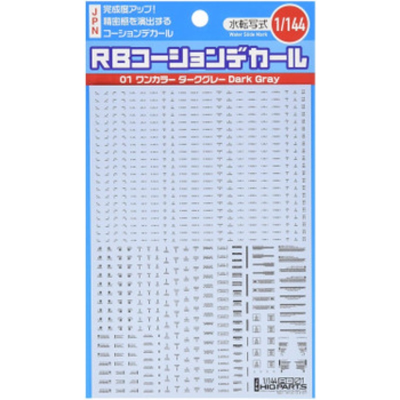 HiQparts 1/144 RB01 Caution Mark Decal Dark Grey