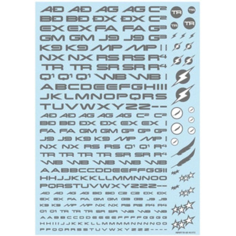 HiQparts TR Decals 3 Alphabet Gray