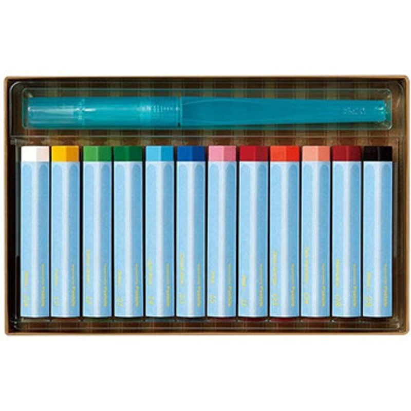 Pentel Vistage Watercolor Pastel 12 Color Set With Water Brush