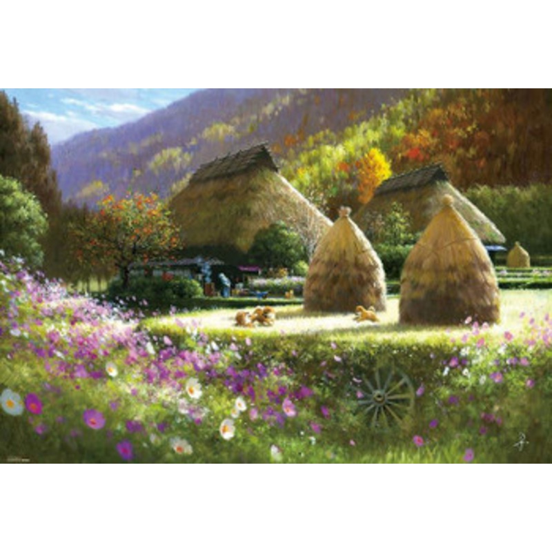 Beverly 31-535 Jigsaw Puzzle Traditional Japan & Puppies by Taku Nagaoka (1000 Pieces)
