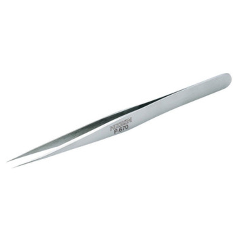 Hozan P-670 Precise Stainless Steel Tweezers Non-Magnetic Type