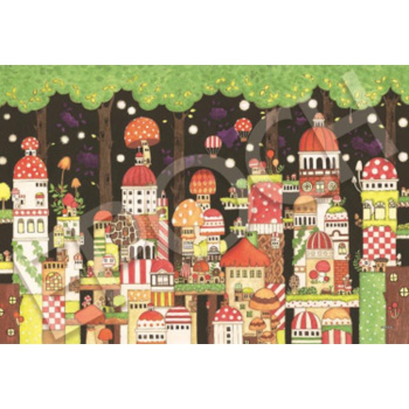 Epoch 26-358s Jigsaw Puzzle Dark Mushroom Town in the Forest (300 Pieces)