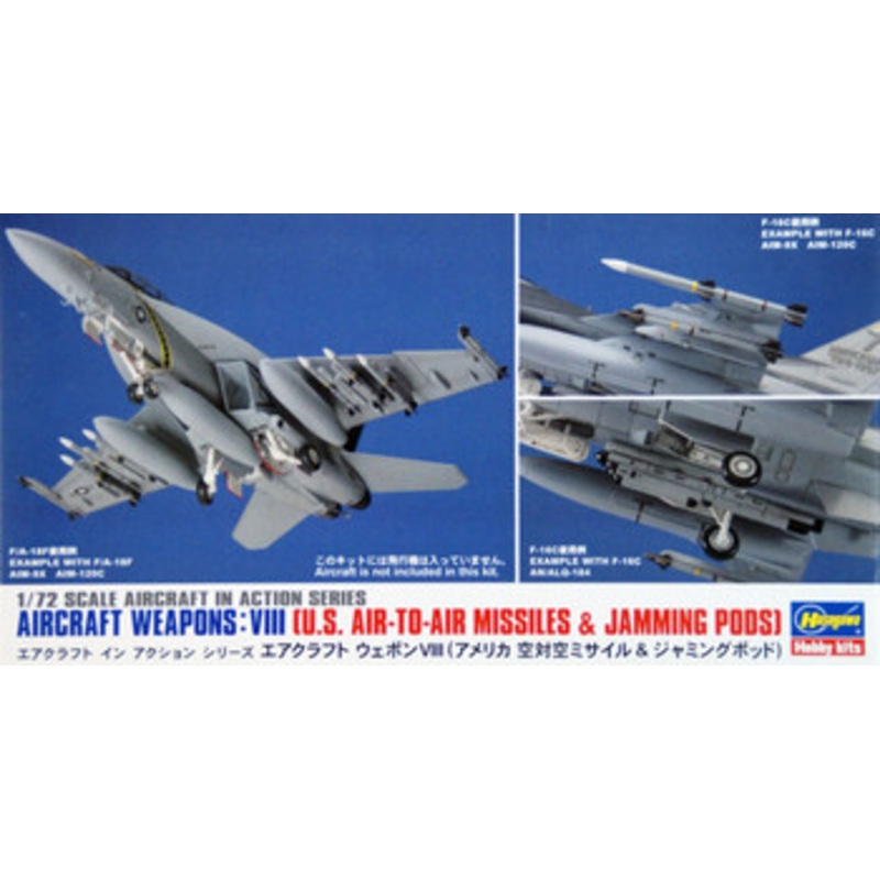 Hasegawa 1/72 Aircraft Weapons VIII US Air Missiles & Jamming Pods Plastic Model