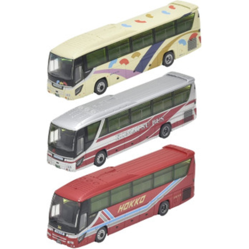 Tomytec Bus Collection Hokutetsu Group Integration Memorial Hokutetsu Kanazawa Bus/Komatsu Bus/Hokko Bus 3 Bus Set (N scale)
