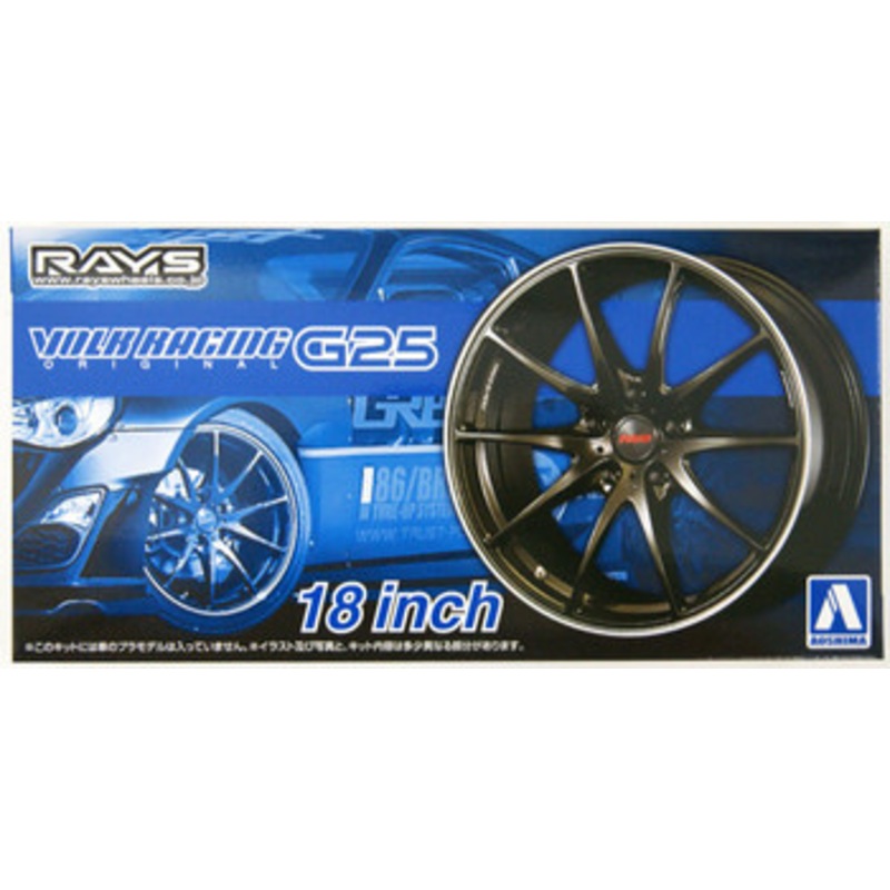 Aoshima The Tuned Car 1/24 Volk Racing G25 18-inch Tire & Wheel Set