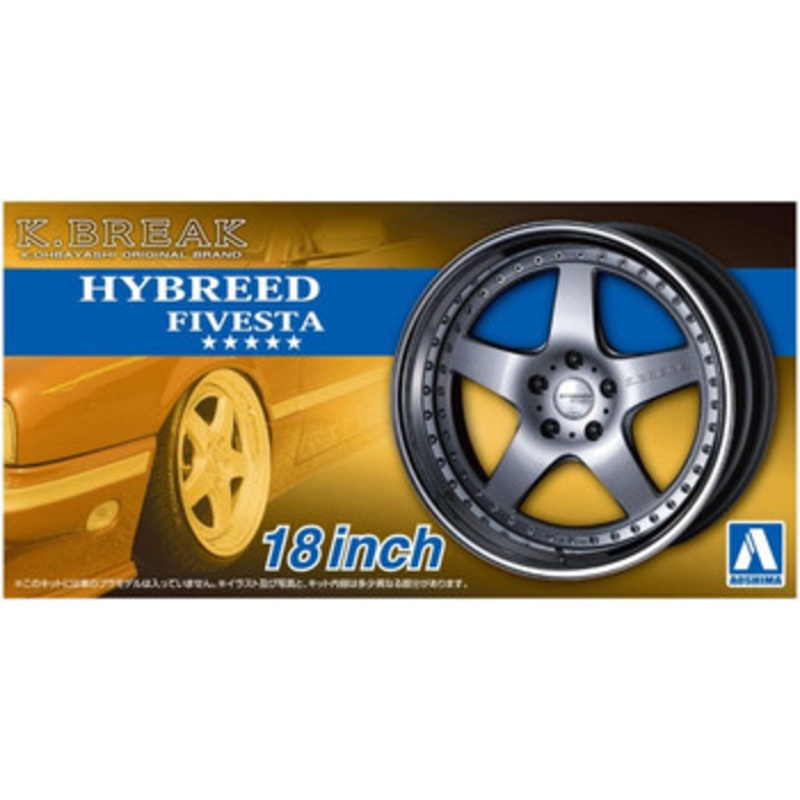 Aoshima The Tuned Car 1/24 K-BREAK Hybreed Fivesta 18-inch Tire & Wheel Set
