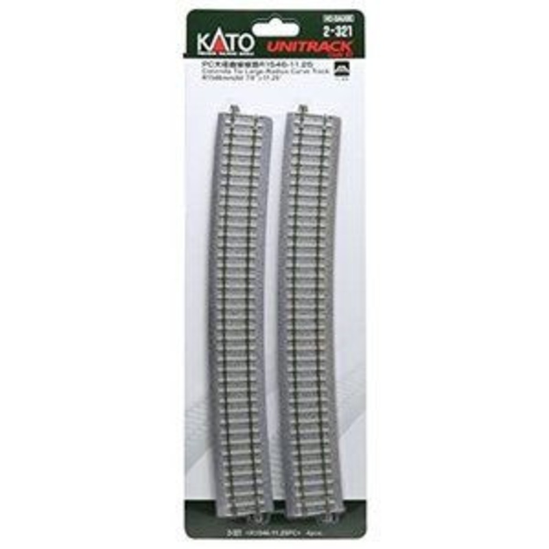 Kato 2-321 Concrete Tie Large Radius Curve Track R1546mm (60 7/8) 11.25 (4 pcs.) (HO scale)