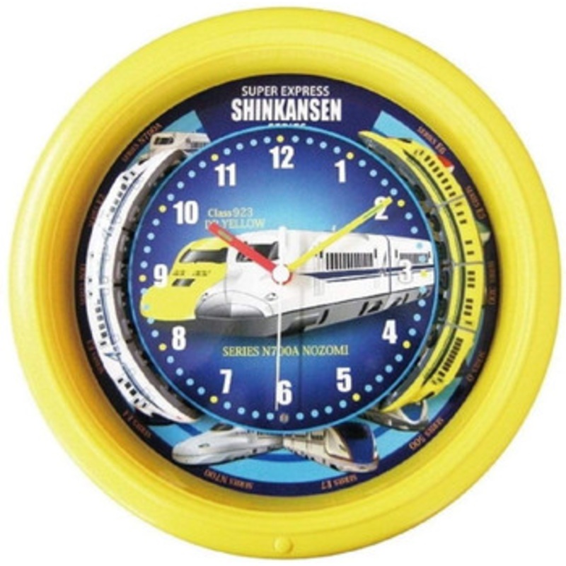 Shinkansen Wall Clock Double Train Series N700A ‘Nozomi’ & Type 923 ‘Doctor Yellow’ (Yellow)