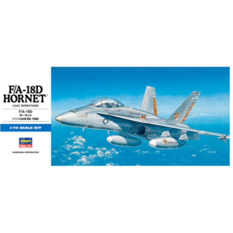 Hasegawa 1/72 F/A-18D Hornet (U.S.MC Fighter/Attacker) Plastic Model