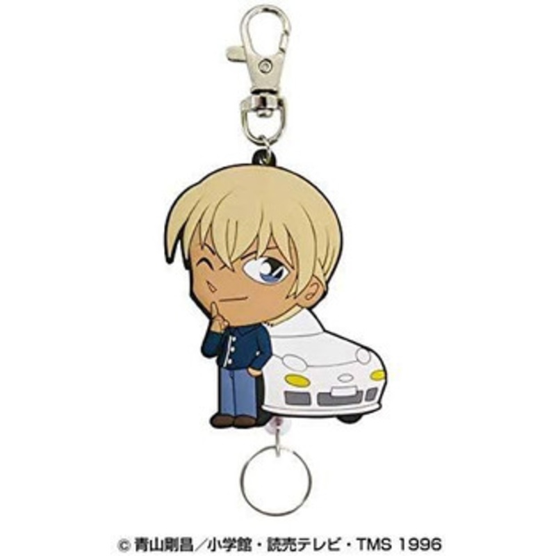 SK JAPAN Detective Conan Rubber Reel Keychain Amuro Toru