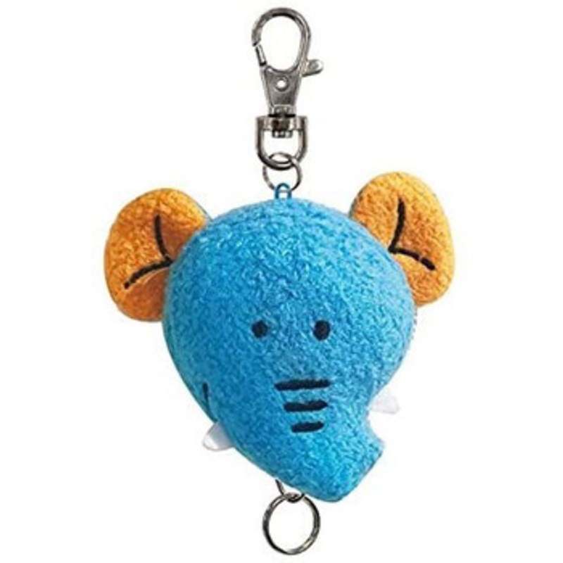 SK JAPAN Tabekko Dobutsu Mascot Reel Keychain Elephant