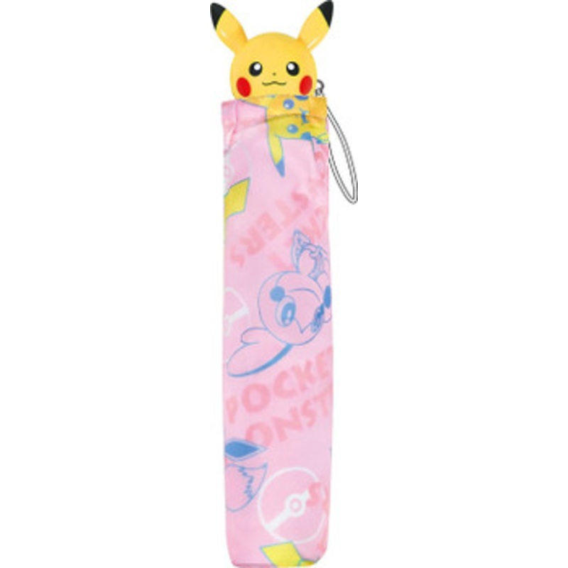 J’s Planning Pokemon Character Icon Handle Folding Umbrella ‘Pikachu’ (Light Pink)