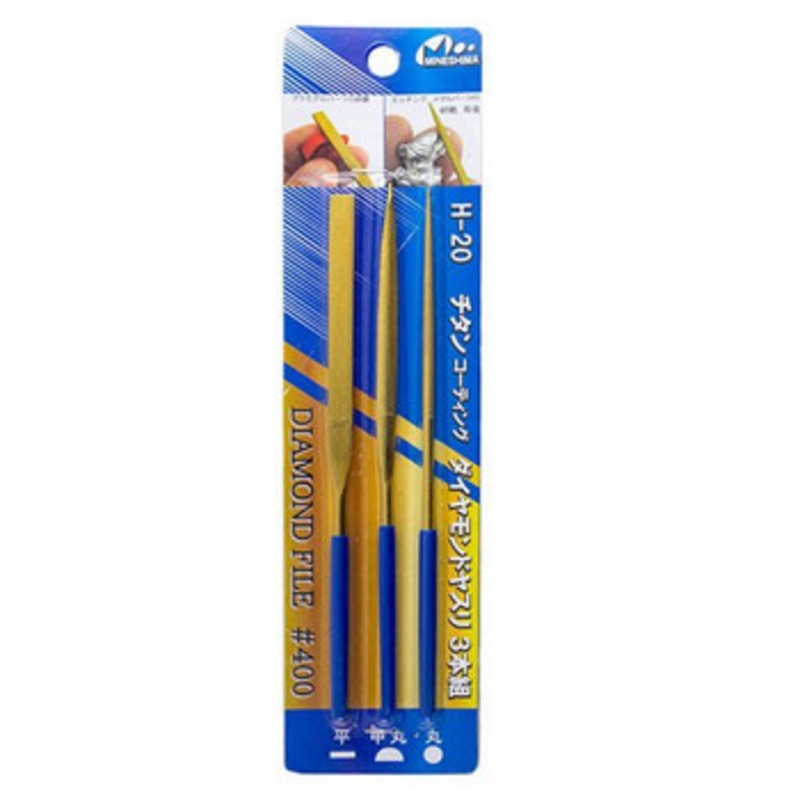 Mineshima Titanium Coating Diamond File 3pc Set #400