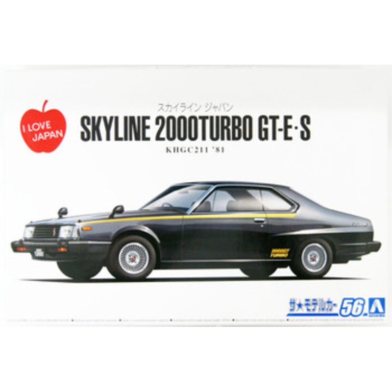 Aoshima The Model Car 1/24 Nissan KHGC211 Skyline HT2000 Turbo GT-E.S ’81 Plastic Model