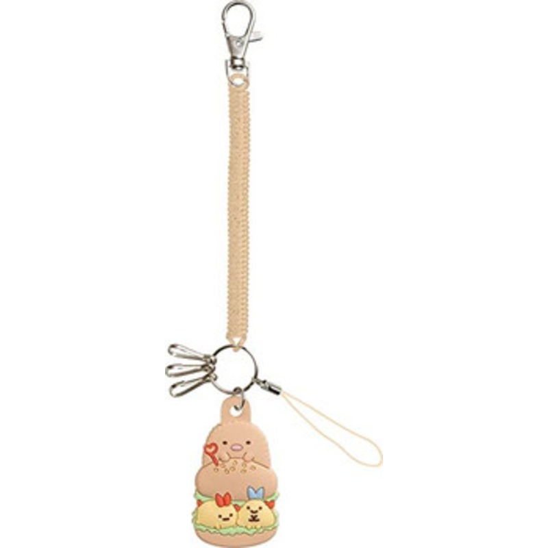 San-x Sumikko Gurashi Coil Keychain Tonkatsu & Ebifurai No Shippo