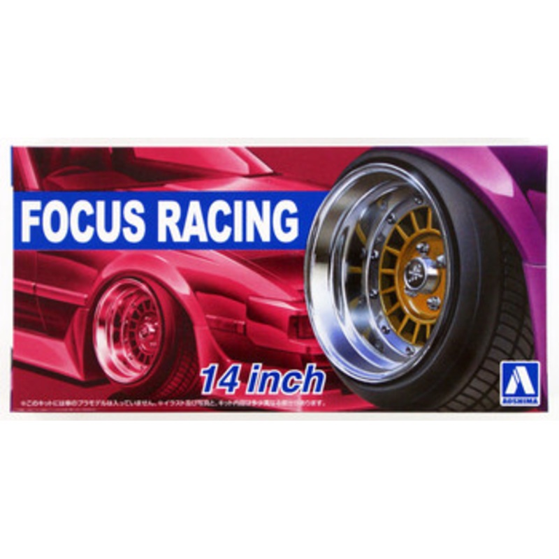 Aoshima Tuned Parts 1/24 Focus Racing 14inch Tire & Wheel Set