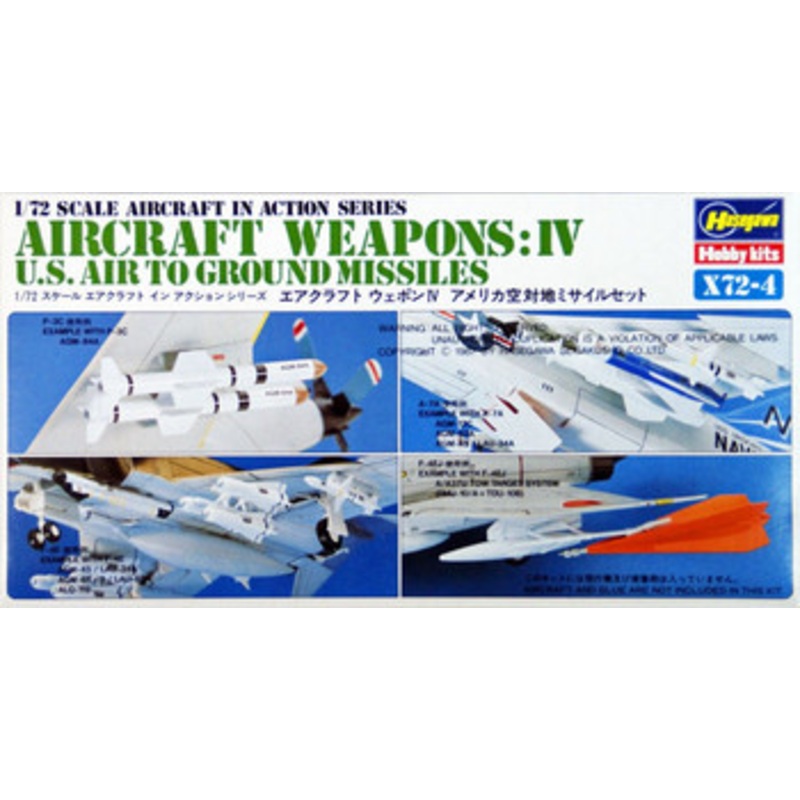 Hasegawa 1/72 Aircraft Weapons IV U.S. Air To Ground Missiles Plastic Model