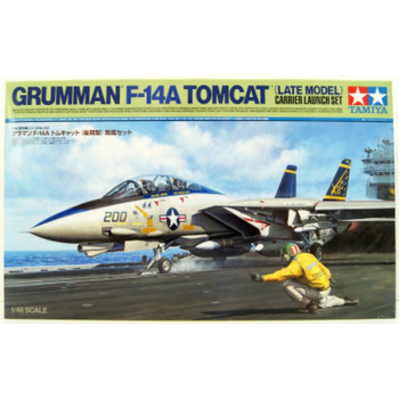 Tamiya 1/48 Grumman F14A Tomcat (Late Model) Carrier Launch Set Plastic Model