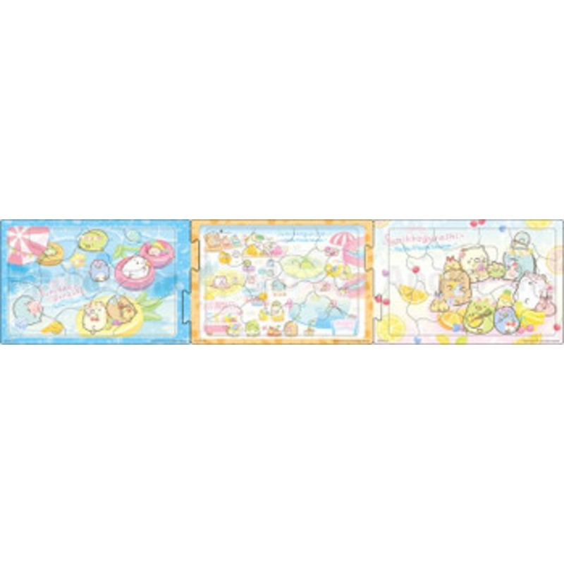 Apollo-sha 24-162 Jigsaw Puzzle Summer Fruits Vacation with Sumikko Gurashi Panorama Puzzle (10+15+20 Pieces)