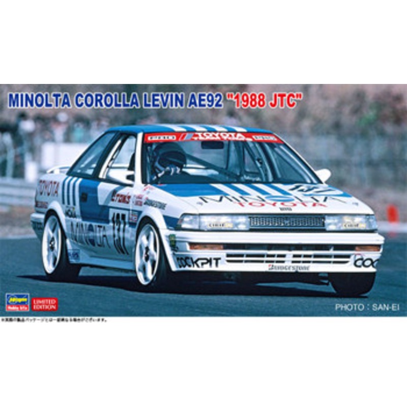 Hasegawa 1/24 Minolta Corolla Levin AE92  ‘1998 JTC’ Plastic Model