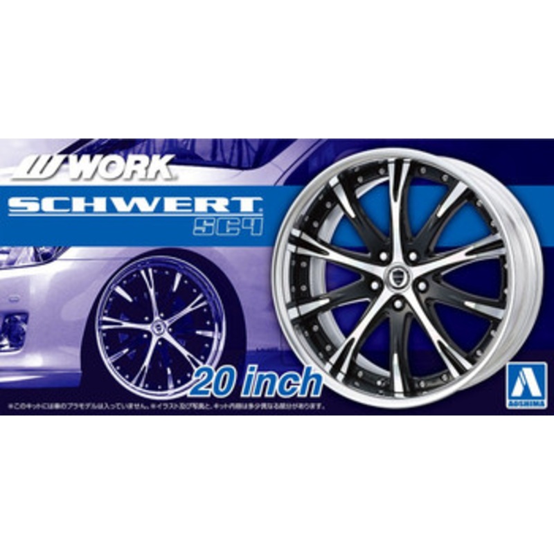 Aoshima Tuned Parts 1/24 Work Schwert SC4 20inch Tire & Wheel Set